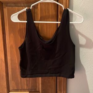 NWOT - PINK Black Crop Tank - Large